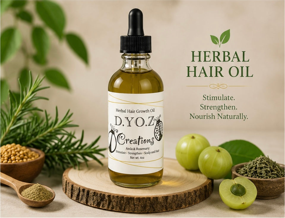 Amla & Rosemary Herbal Hair Growth oil- Stimulate and Strengthen Scalp & Hair